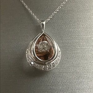 10k floating diamond necklace